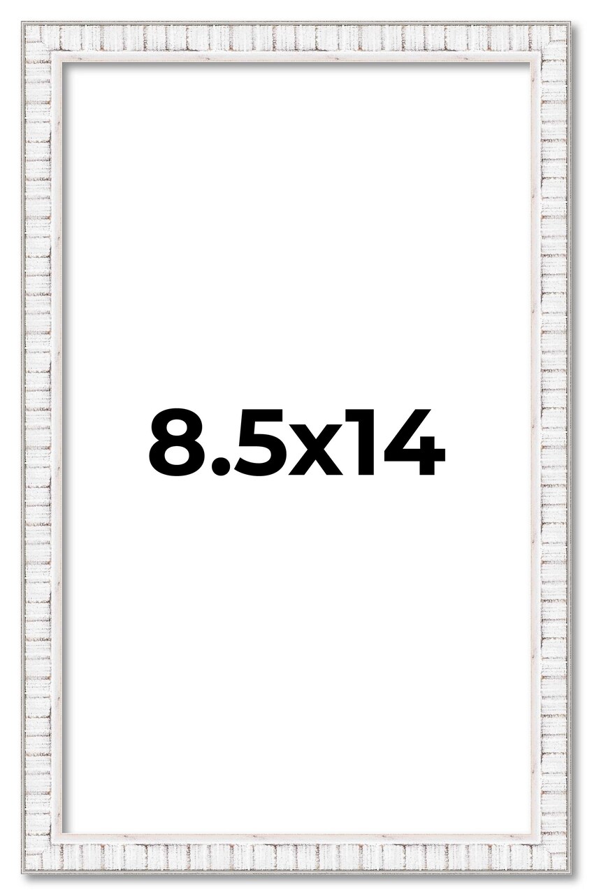 Photo Size Textured White Picture Frame - UV Acrylic, Foam Board Backing, Hanging Hardware